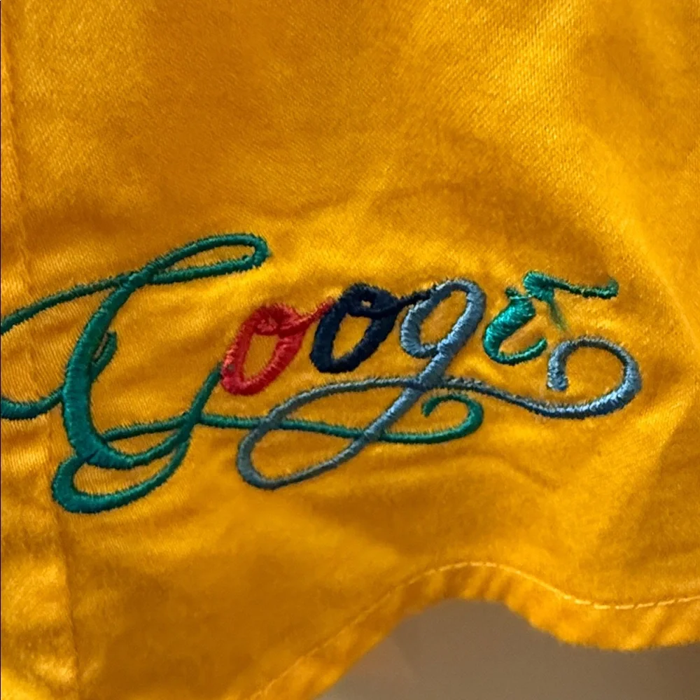Authentic Coogi Yellow Ruffle V-Neck Button Down - Picture 4 of 6